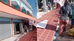 atap kanopi pasar ploso jombang ambruk